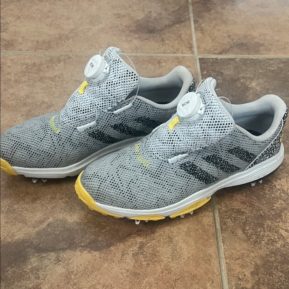 Adidas White and Gray Golf Shoes